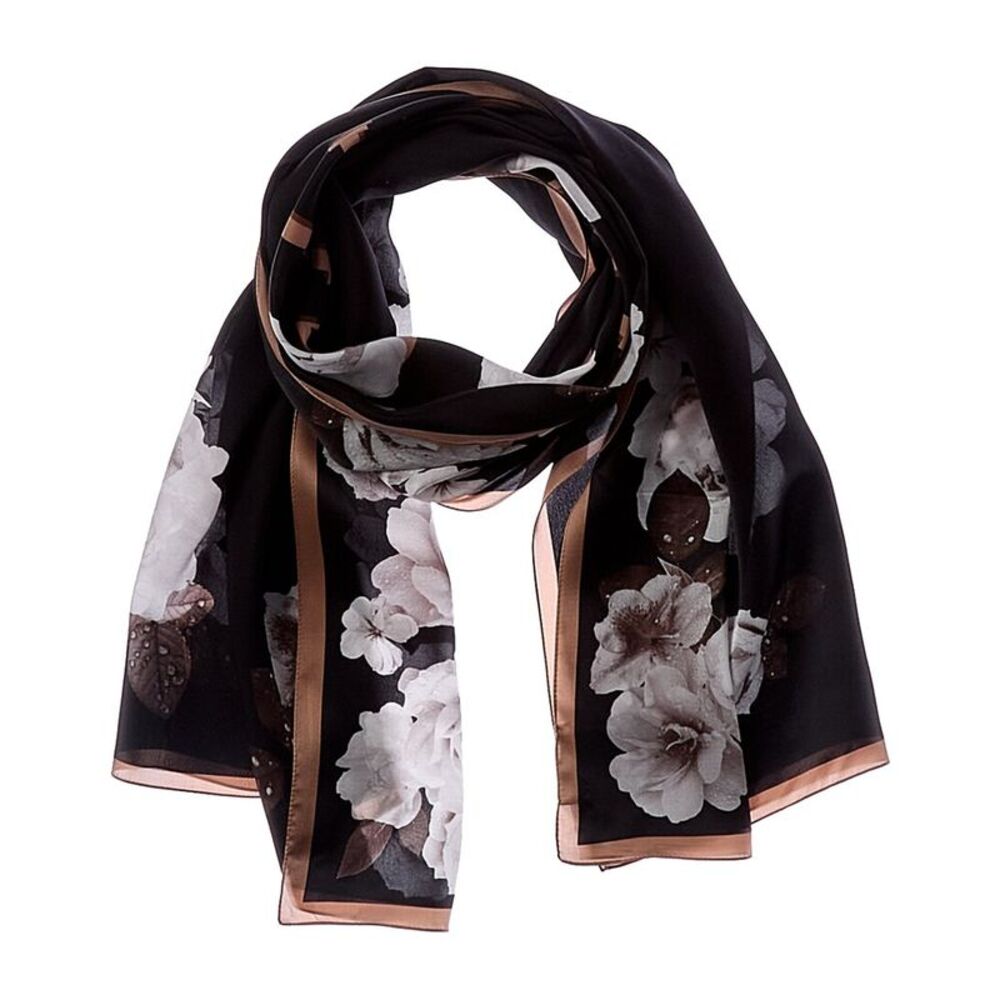 Jimmy Choo Logo Silk Scarf, Black